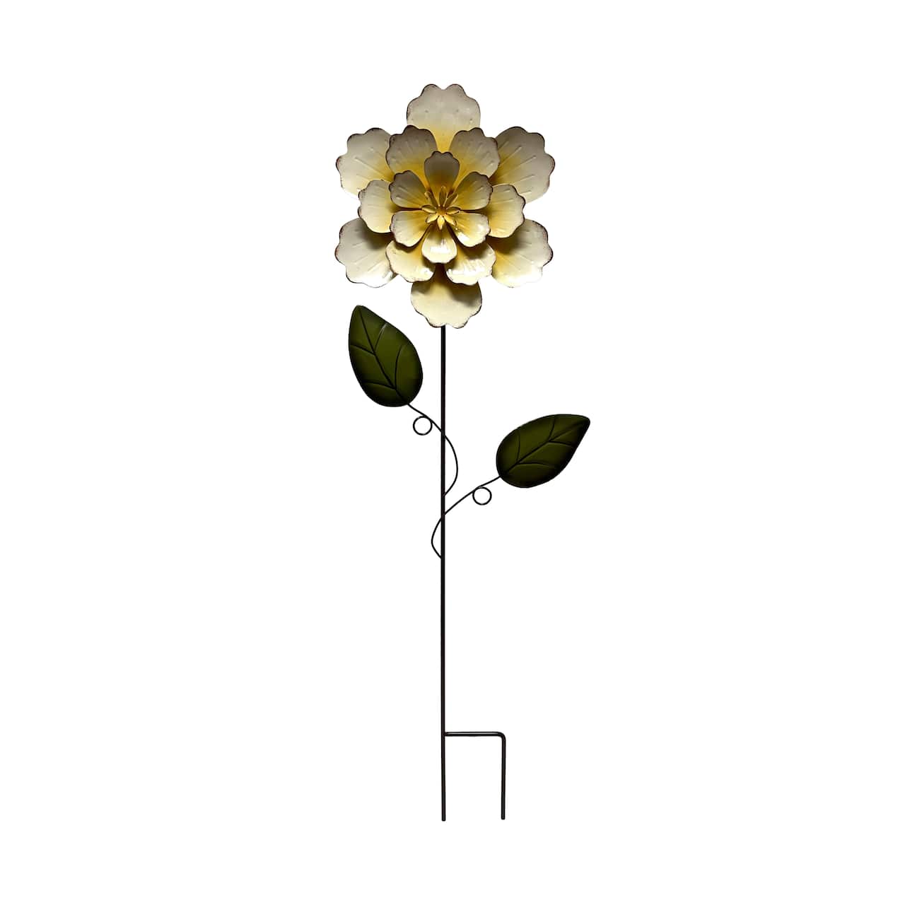 30.5" Cream Metal Flower Yard Stake by Ashland®